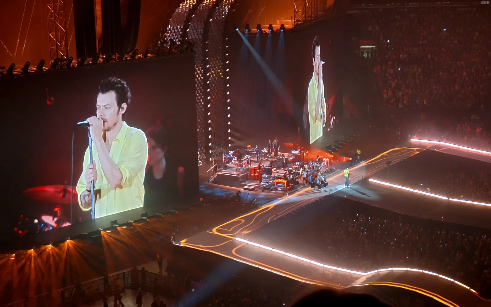 Harry Styles performing on the Together Together tour in Amsterdam in 2026